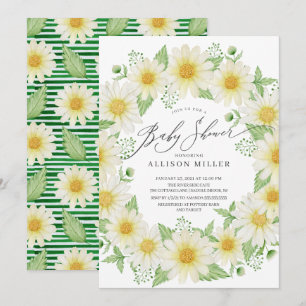 Fresh Daisy Floral Baby Shower Invitation