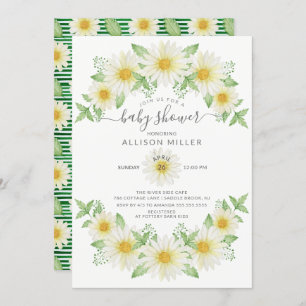 Fresh Daisy Floral Baby Shower Invitation