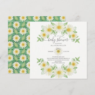 Fresh Daisy Floral Baby Shower Invitation