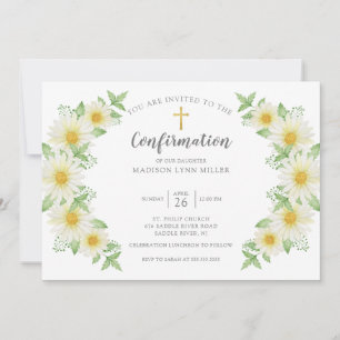 Fresh Daisy Floral Confirmation Invitation