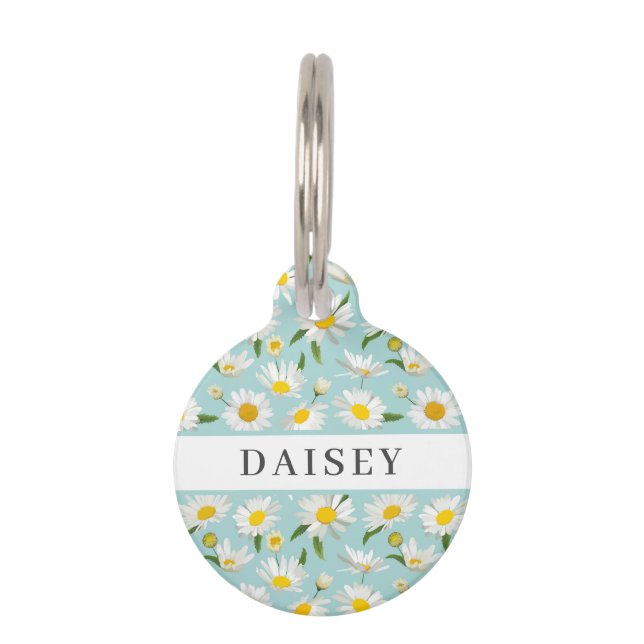 Fresh Daisy Flowers Pet ID Tag (Front)