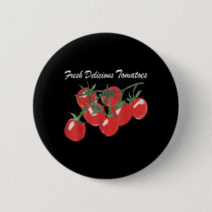 Fresh Delicious Tomatoes Garden Vegetable Summer 6 Cm Round Badge