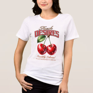 Fresh Desires Cherry Graphic T-Shirt Tri-Blend Shirt