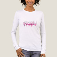 FRESH Dripping Pink Paint Graffiti Long Sleeve T-S