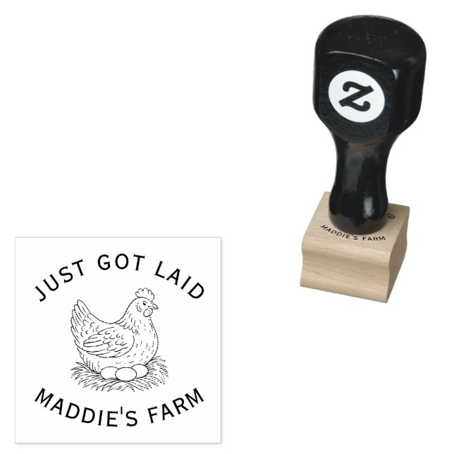 fresh egg farmer free range organic chicken coop   rubber stamp (Stamped)