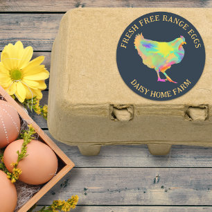 Fresh Eggs Chicken Business Personalised Classic Round Sticker