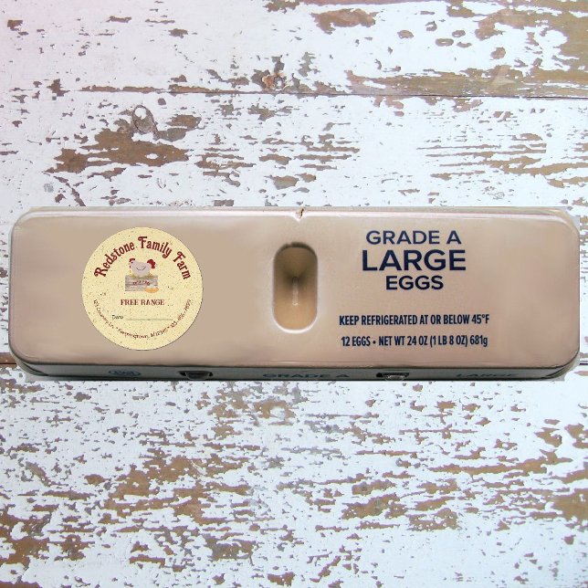 Fresh Eggs Custom  Classic Round Sticker (Creator Uploaded)