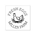 Fresh Eggs Cute Hen Monogram Egg Stamp