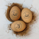 Fresh Eggs Cute Hen Monogram Egg Stamp<br><div class="desc">Personalised egg stamps for your homestead or family farm with beautiful chicken illustrations and monograms or information in a farmhouse font. These stamps are designed to be used with the handle for better application and we have not included the ink. It is up to you to choose one as for...</div>