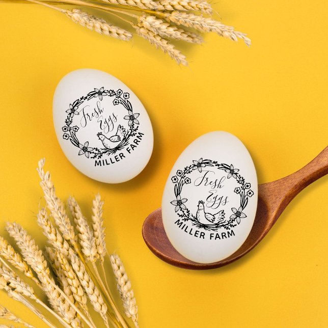 Fresh Eggs Floral Wreath Monogram Egg Stamp (Creator Uploaded)