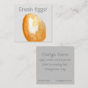 Fresh Eggs For Sale Brown Egg Hobby Farm Square Business Card