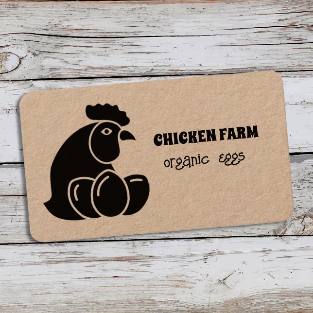Fresh Eggs Organic Chicken Hen Farm Business Card (Fresh Eggs Business Cards - Craft Paper)