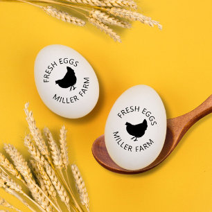 Fresh Eggs Simple Hen Monogram Egg Stamp