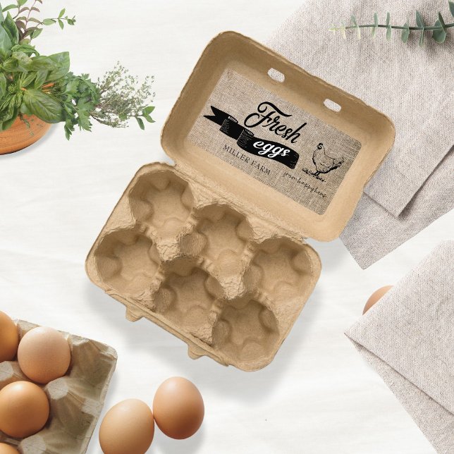 Fresh Eggs Vintage Egg Carton Label (Creator Uploaded)