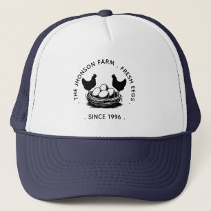 Fresh Eggs Your Name Chicken Hens Egg Stamp Trucker Hat