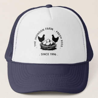 Fresh Eggs Your Name Chicken Hens Egg Stamp Trucker Hat