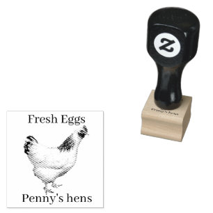 Fresh Eggs Your Name Chicken Hens V2 Egg Stamp