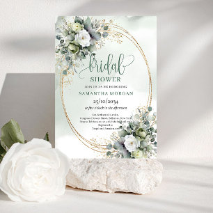 Fresh Elegance Eucalyptus Bridal Shower Invitation