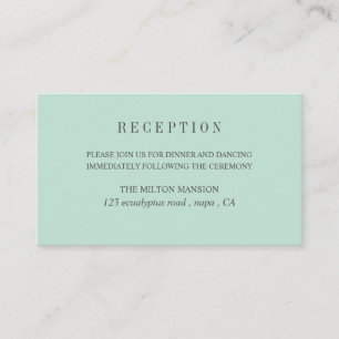 Fresh Eucalyptus leaves wedding reception Enclosure Card