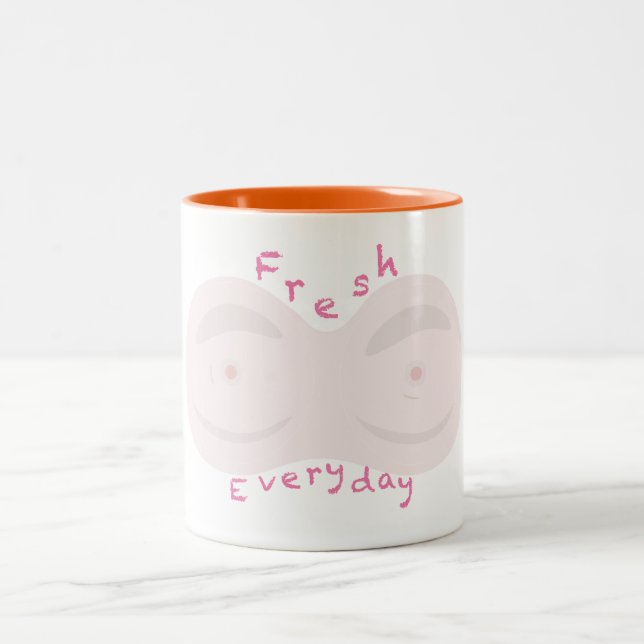 fresh every day cute cartoon mug (Center)