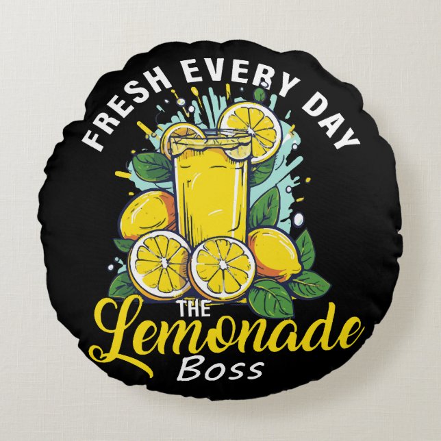 Fresh Every Day The Lemonade Boss Round Cushion (Front)