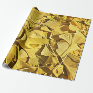 Fresh Fallen Gingko Leaves Wrapping Paper