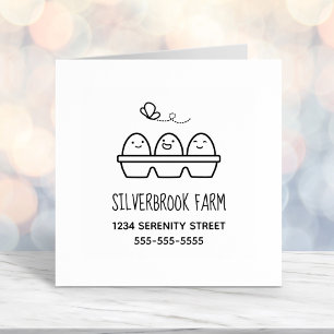 Fresh Farm Eggs Carton Address Self-inking Stamp