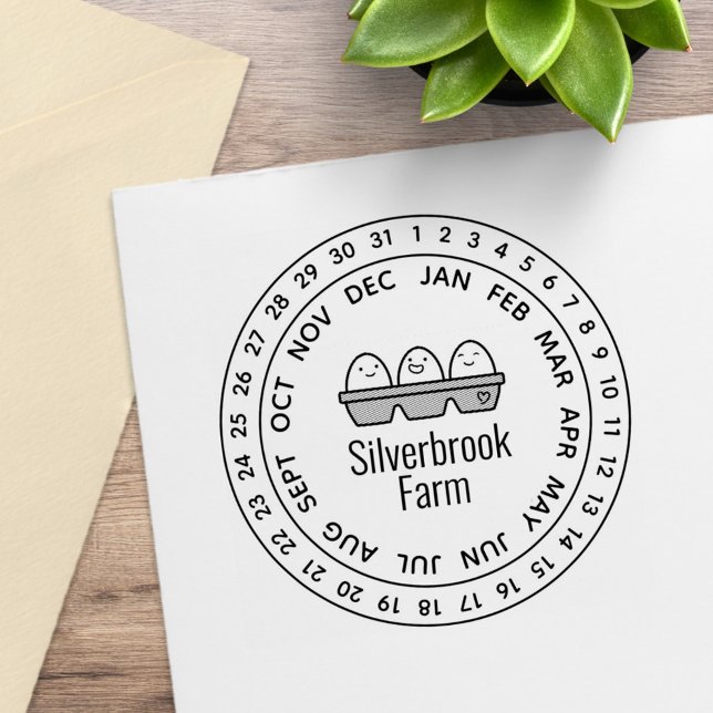 Fresh Farm Eggs Carton Date Wheel 2 Rubber Stamp (Creator Uploaded)