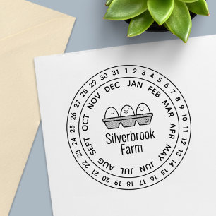 Fresh Farm Eggs Carton Date Wheel 2 Self-inking Stamp