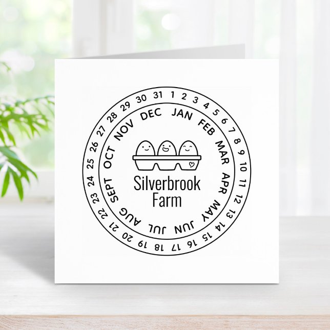 Fresh Farm Eggs Carton Date Wheel Rubber Stamp (Creator Uploaded)