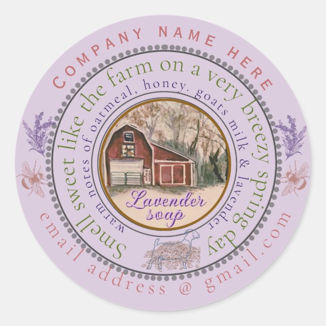 fresh farm soap customise classic round sticker (Front)