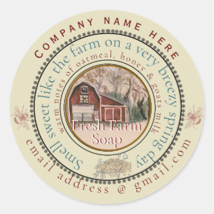 fresh farm soap customise classic round sticker