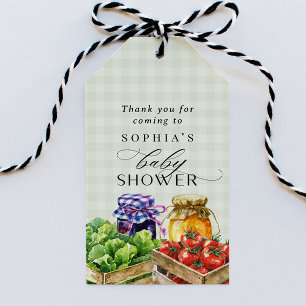 Fresh Farmers Market Locally Grown Baby Shower Gift Tags