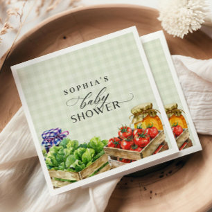 Fresh Farmers Market Locally Grown Baby Shower Napkin