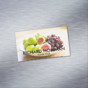 Fresh figs and grape magnetic business card