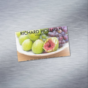 Fresh figs and grape magnetic business card