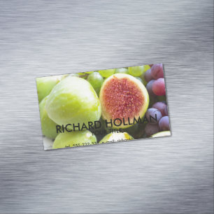 Fresh figs and grape magnetic business card