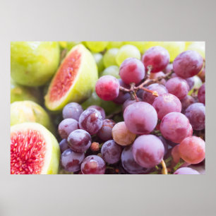 Fresh figs and grape poster