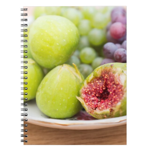 Fresh figs and grape spiral notebook (Front)