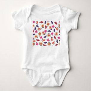 Fresh Figs Pink Juice Watercolor Baby Bodysuit