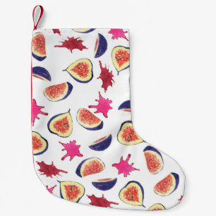 Fresh Figs Pink Juice Watercolor Small Christmas Stocking