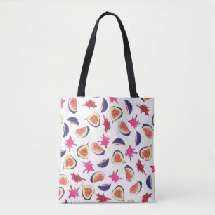 Fresh Figs Pink Juice Watercolor Tote Bag