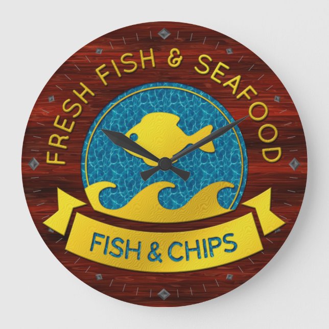 Fresh Fish & Seafood 1 Wall Clocks (Front)