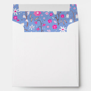 Fresh Flowers Botanical Blue Floral Envelope