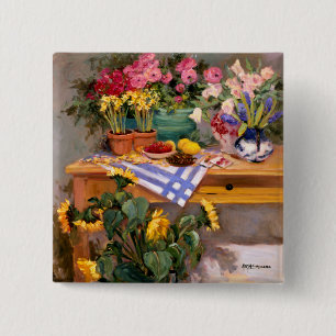 Fresh Flowers I 15 Cm Square Badge