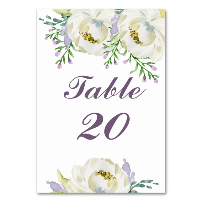 Fresh Flowers Wedding Table Number (Front)