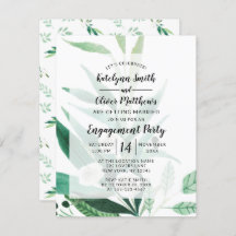 Fresh Foliage Botanical Framed Engagement Party
