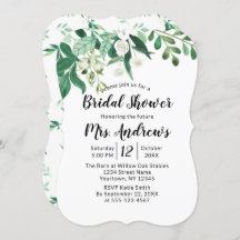 Fresh Foliage Botanical Mint Border Bridal Shower