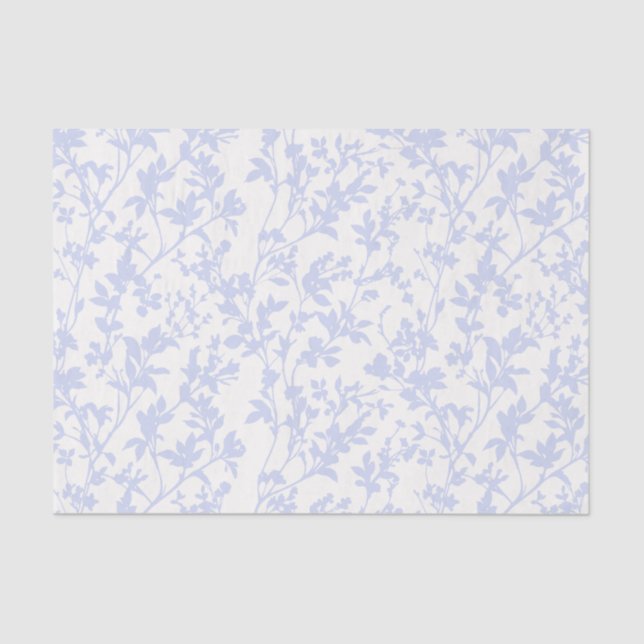 Fresh Foliage (Ivory - Periwinkle) Tissue Paper (Front)