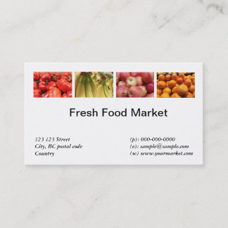 Fresh food, fruits, vegetable market business card
